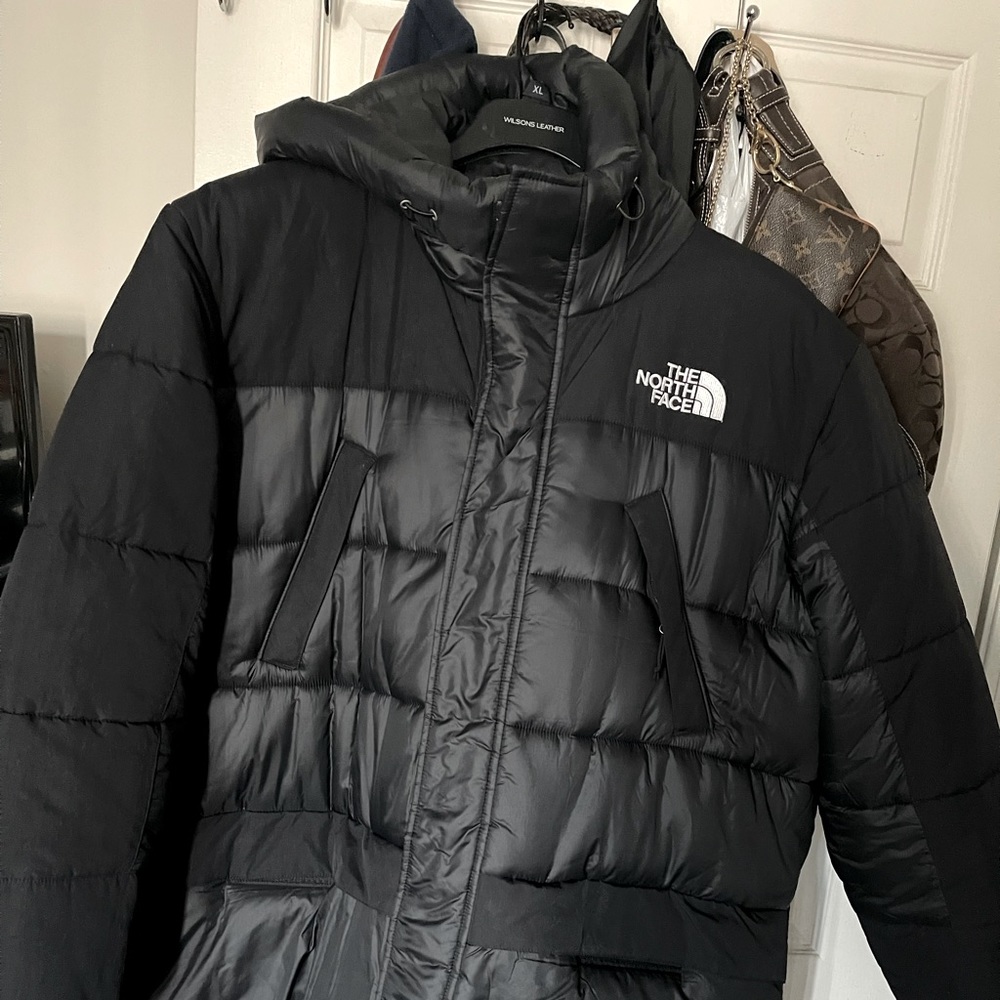 Mens Northface jacket winter style all black with hood